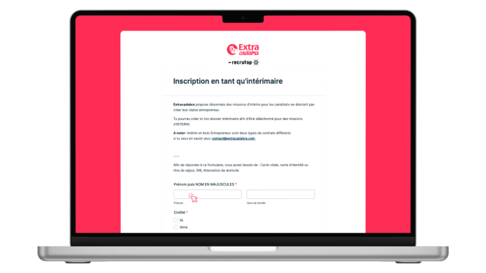 Screenshot 2 interim - web app Extracadabra